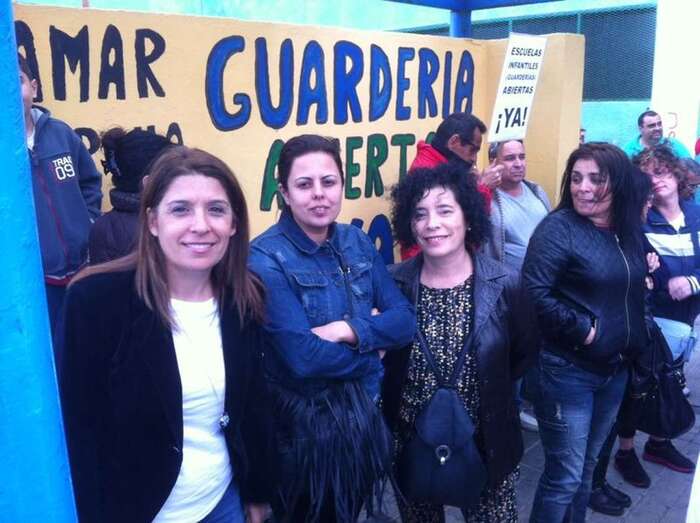 Imagen de archivo de Carmen Hernández, en una protesta en contra del cierre de la Escuela Infantil de Jinámar (Foto TA)